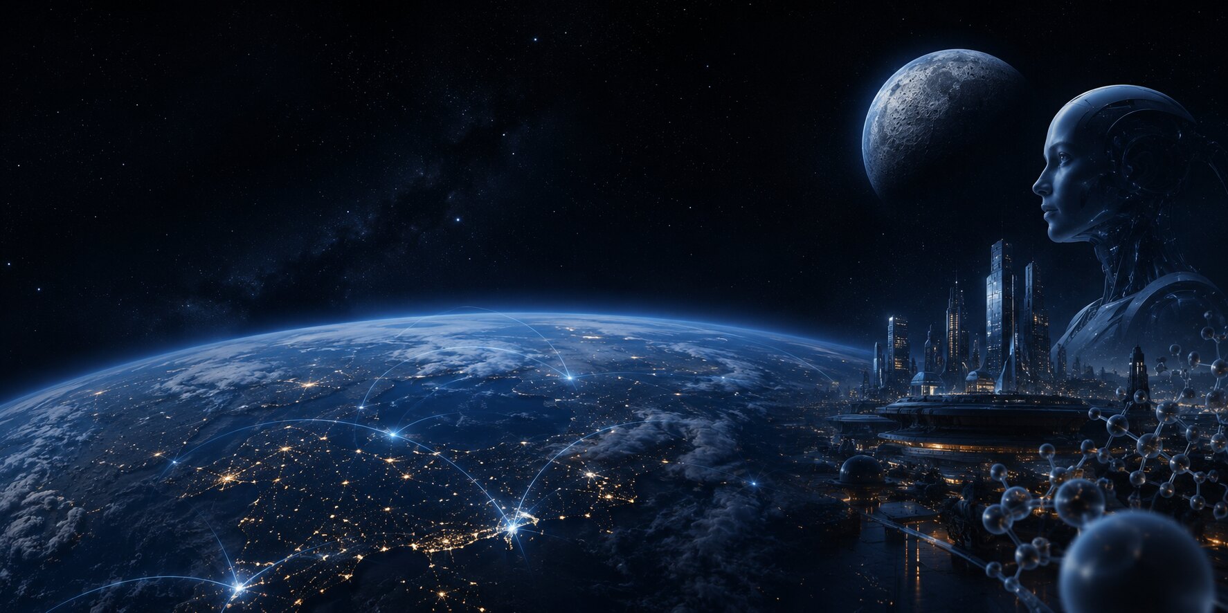 Earth and an advanced future civilization